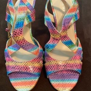 Nine West Multi-Color Strappy Sandal Heels